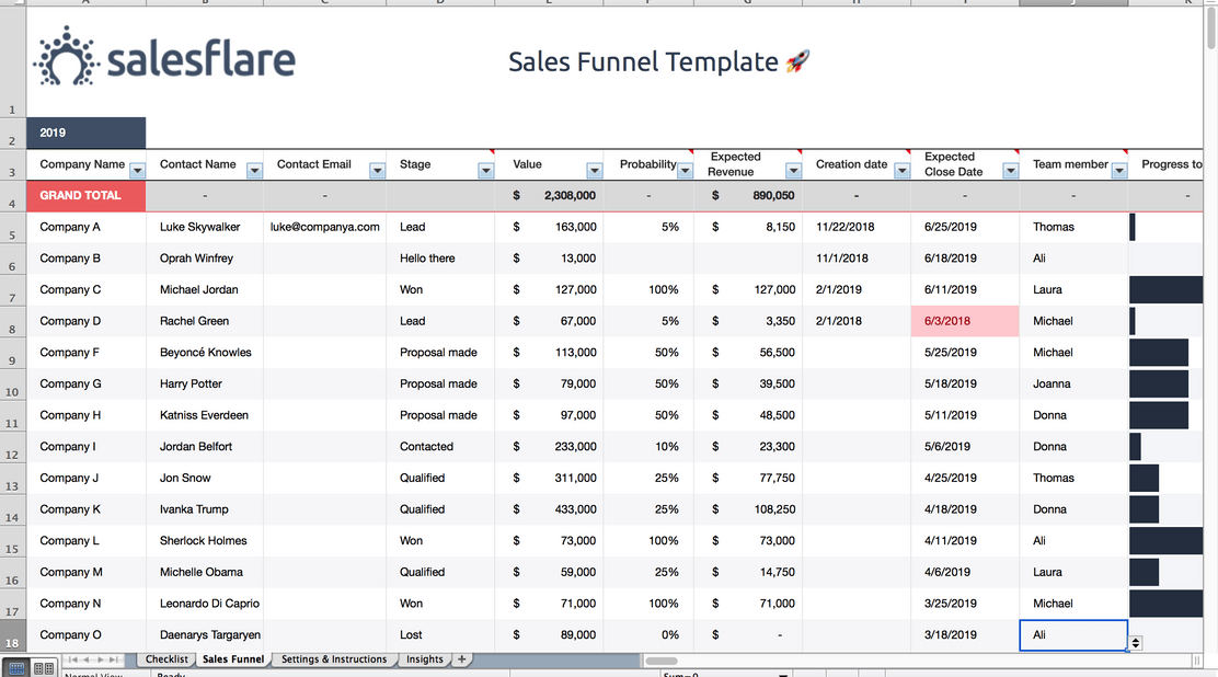 Free CRM Template for Excel